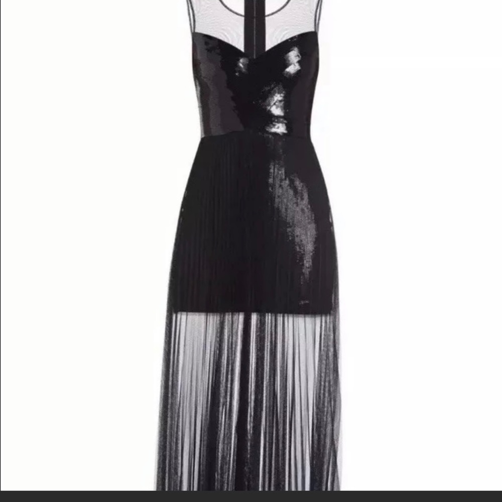 NWT black BCBG Maxazria size 6 sequin mesh